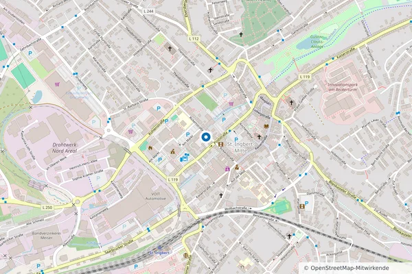 Kartenausschnitt mit der Lage der Praxis, Rickertstraße 19, 66386 St. Ingbert